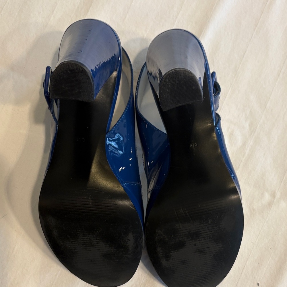 Marc Fisher Navy Peep-Toe Heels - Picture 3 of 8